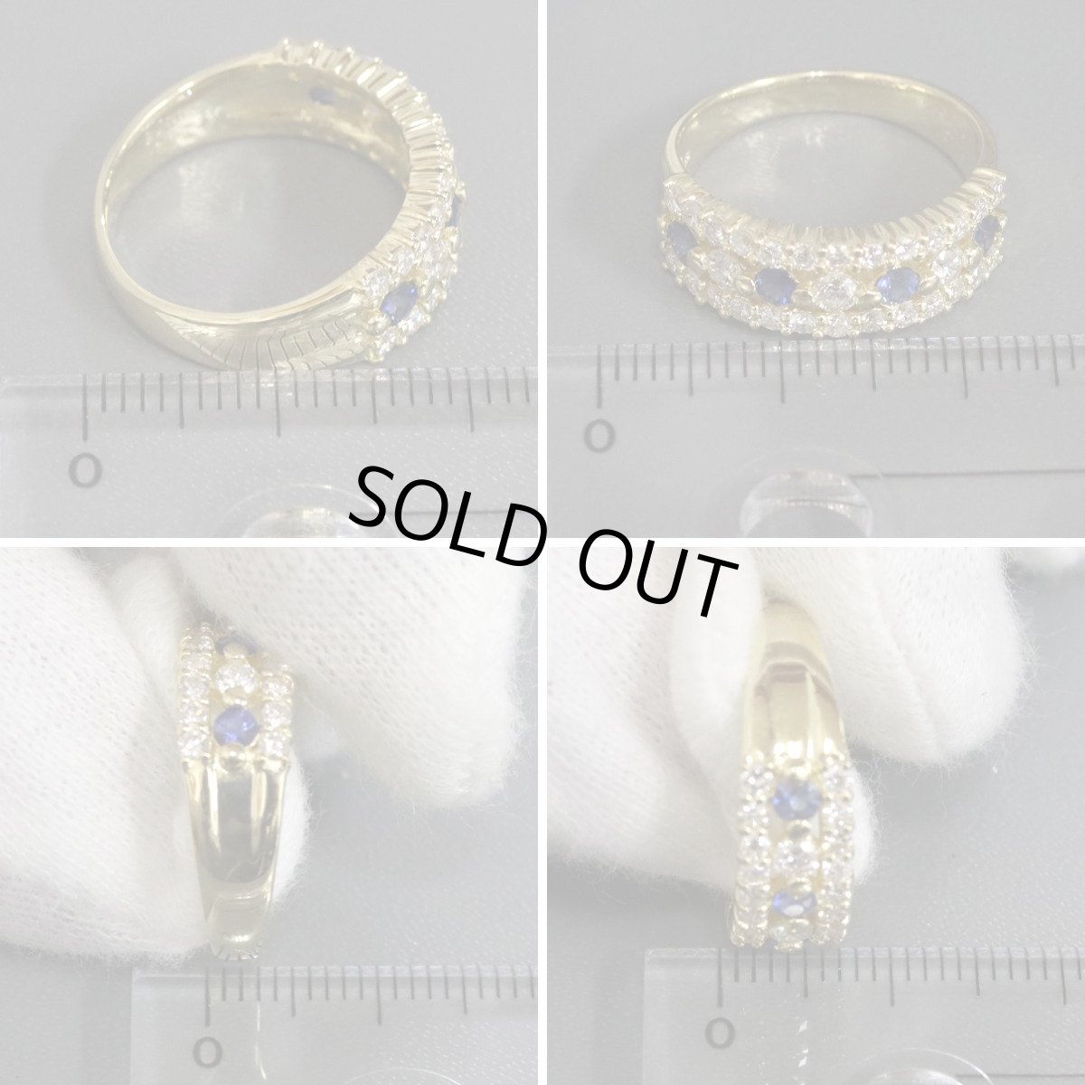 画像9: K18YGサファイアダイヤモンドリング S0.31 D0.75 4.8g #11 (9)