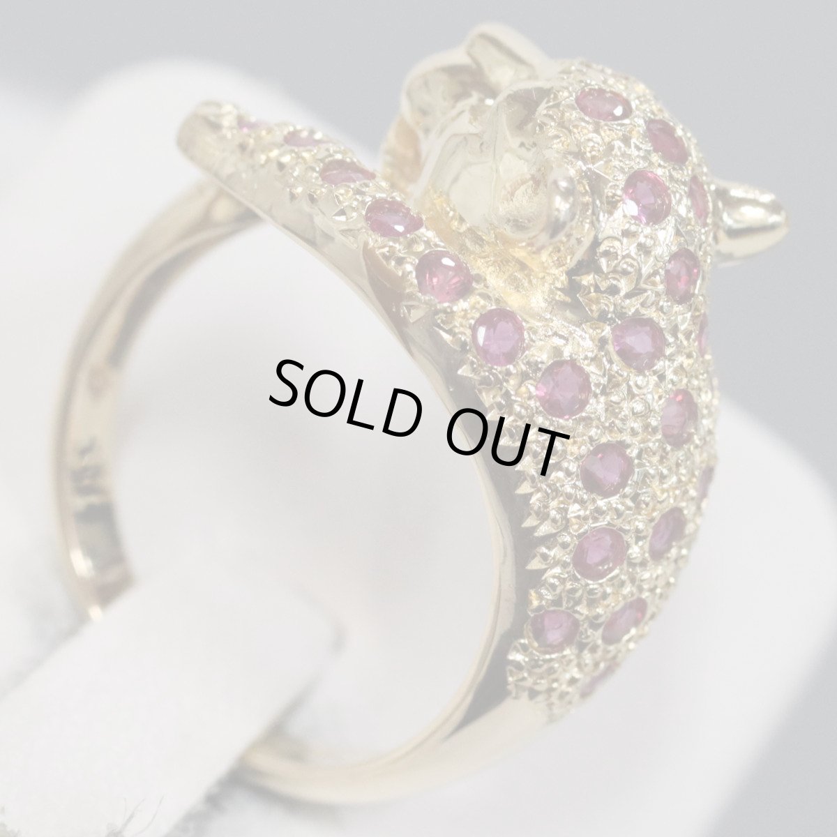 画像4: K18ルビーダイヤモンドリング パンサーモチーフ 7.3g #12 (4)