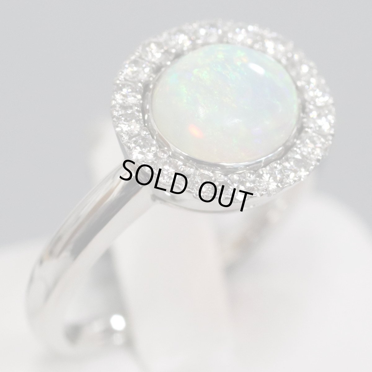 画像1: Pt900オパールダイヤモンドリング O1.30 D0.33 7.5g #13 (1)