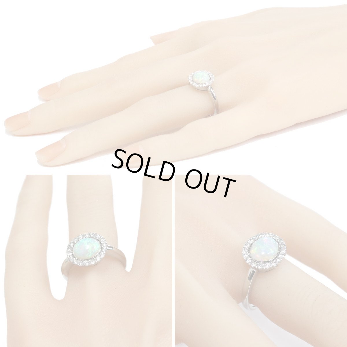 画像10: Pt900オパールダイヤモンドリング O1.30 D0.33 7.5g #13 (10)