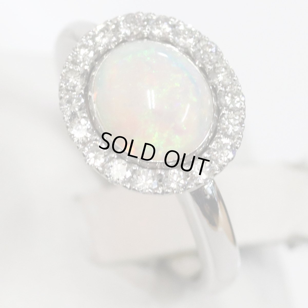 画像3: Pt900オパールダイヤモンドリング O1.30 D0.33 7.5g #13 (3)