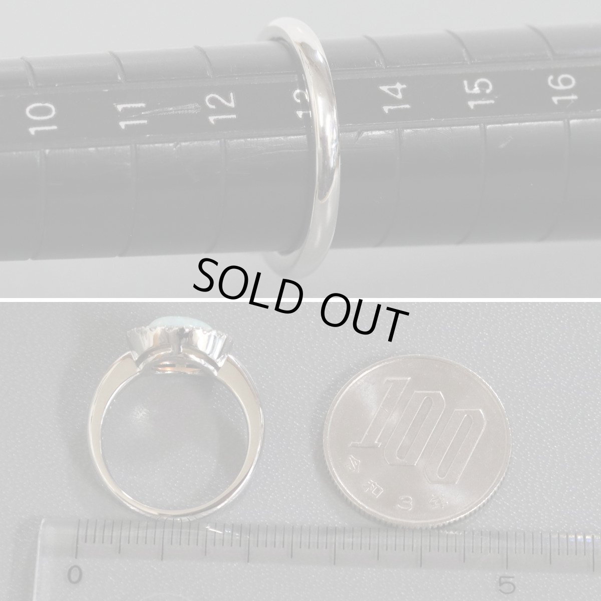 画像8: Pt900オパールダイヤモンドリング O1.30 D0.33 7.5g #13 (8)