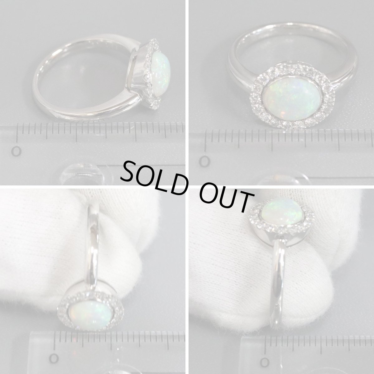 画像9: Pt900オパールダイヤモンドリング O1.30 D0.33 7.5g #13 (9)