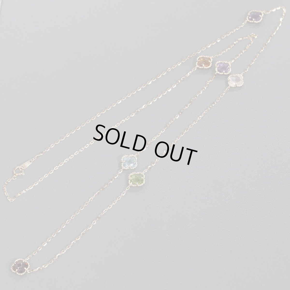画像1: K18PGマルチカラーストーンネックレス マルチ10.00 6.9g 80cm (1)