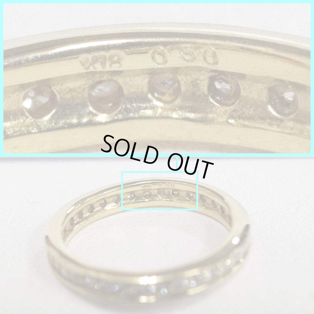 画像6: K18ダイヤモンドリング フルエタニティリング D0.50 3.3g #12 (6)