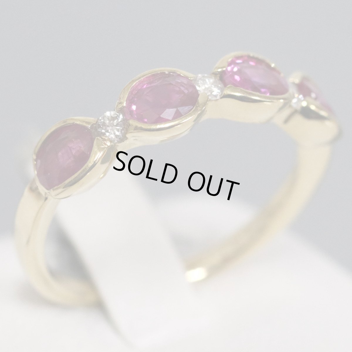 画像1: K18ルビーダイヤモンドリング R1.12 D0.11 2.7g #11.5 (1)