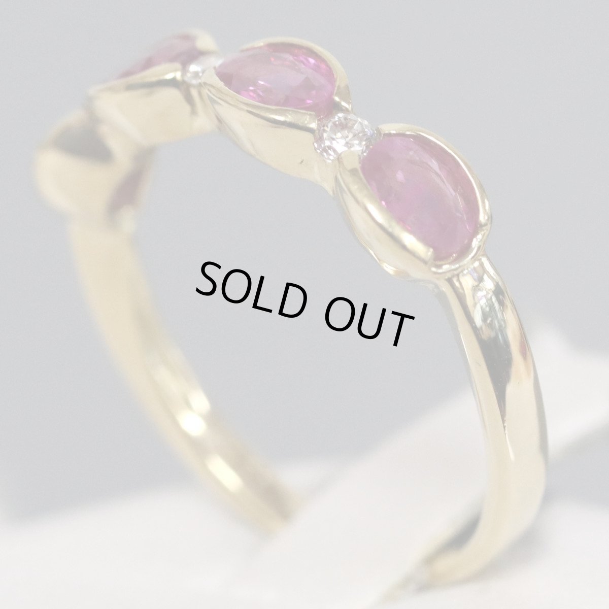 画像2: K18ルビーダイヤモンドリング R1.12 D0.11 2.7g #11.5 (2)