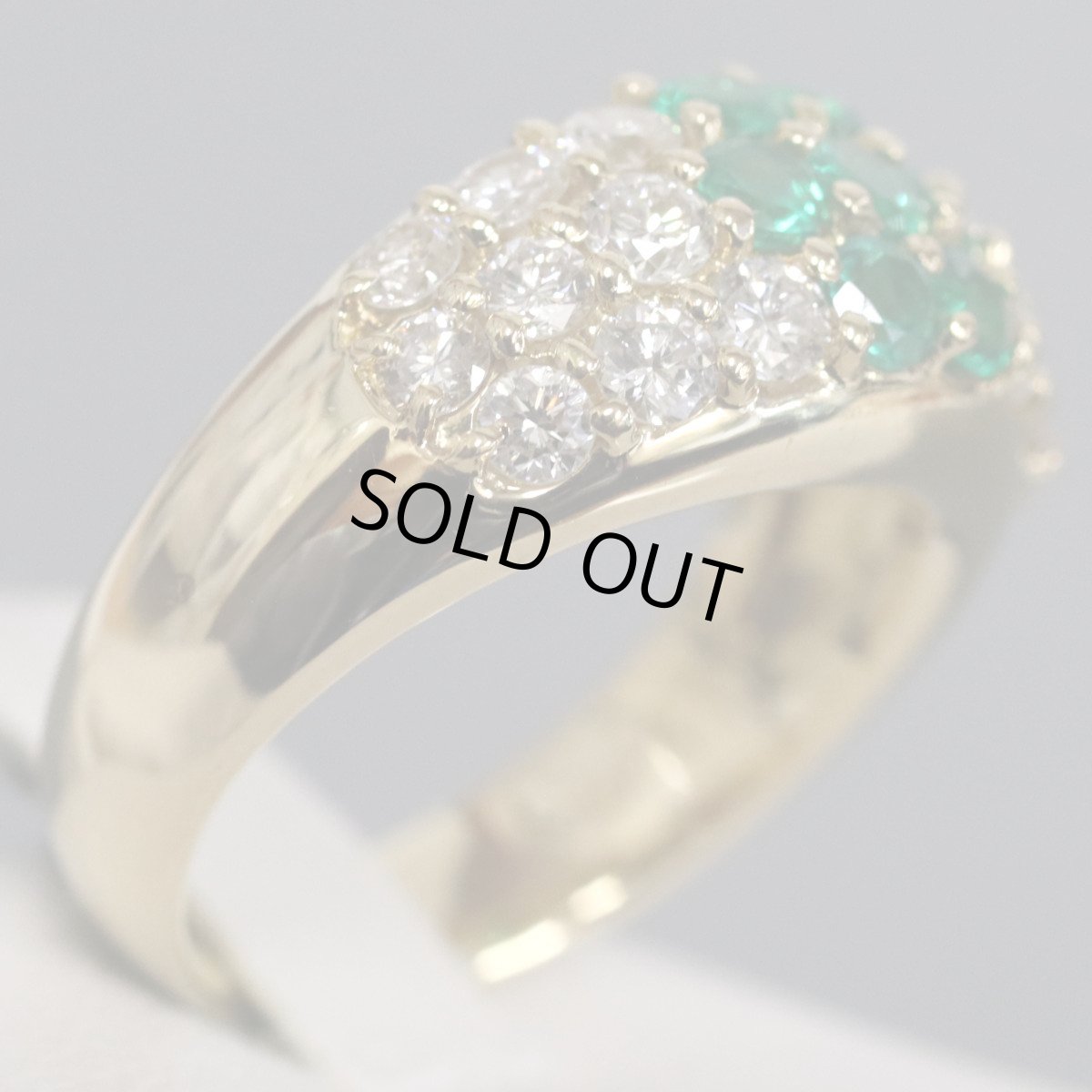 画像3: K18エメラルドダイヤモンドリング E0.52 D1.02 7.6g #11 (3)