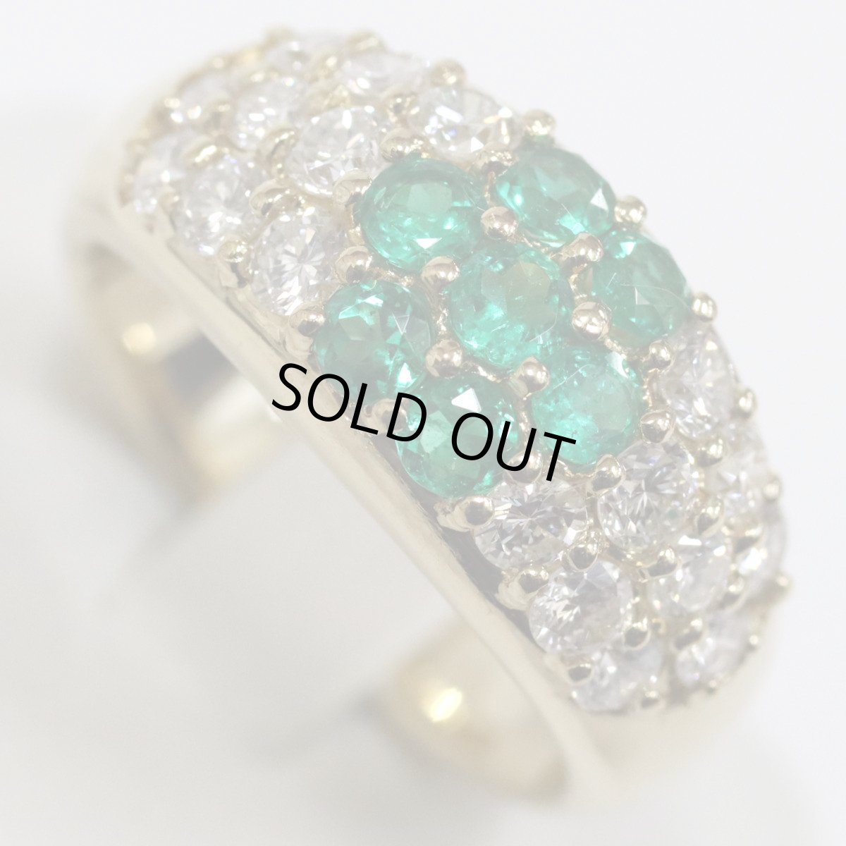 画像4: K18エメラルドダイヤモンドリング E0.52 D1.02 7.6g #11 (4)