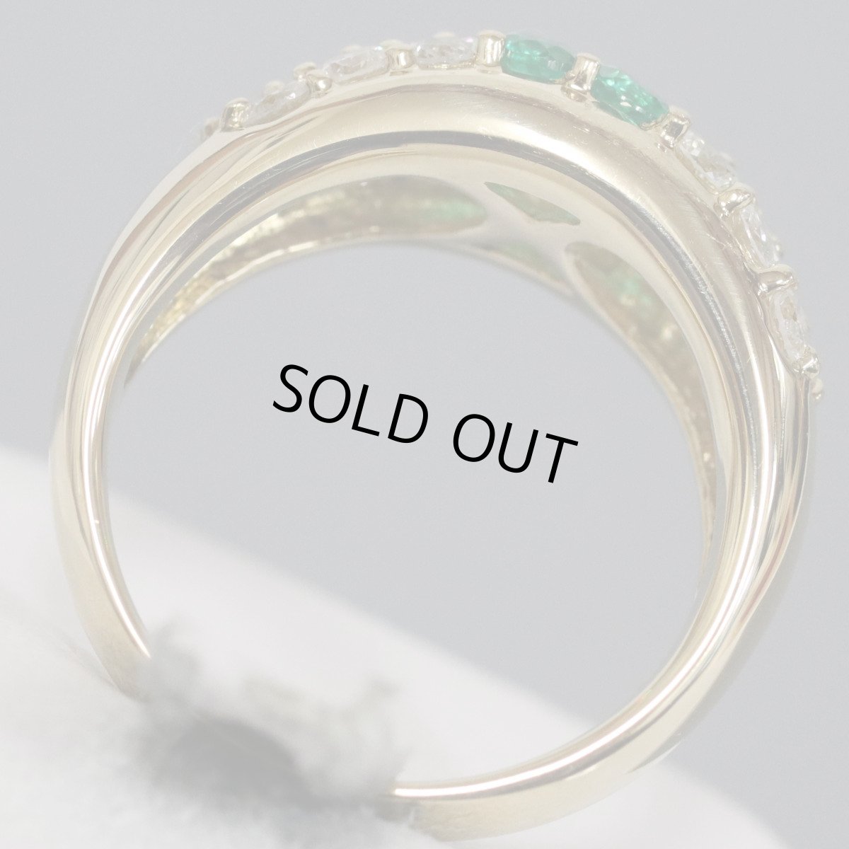 画像5: K18エメラルドダイヤモンドリング E0.52 D1.02 7.6g #11 (5)