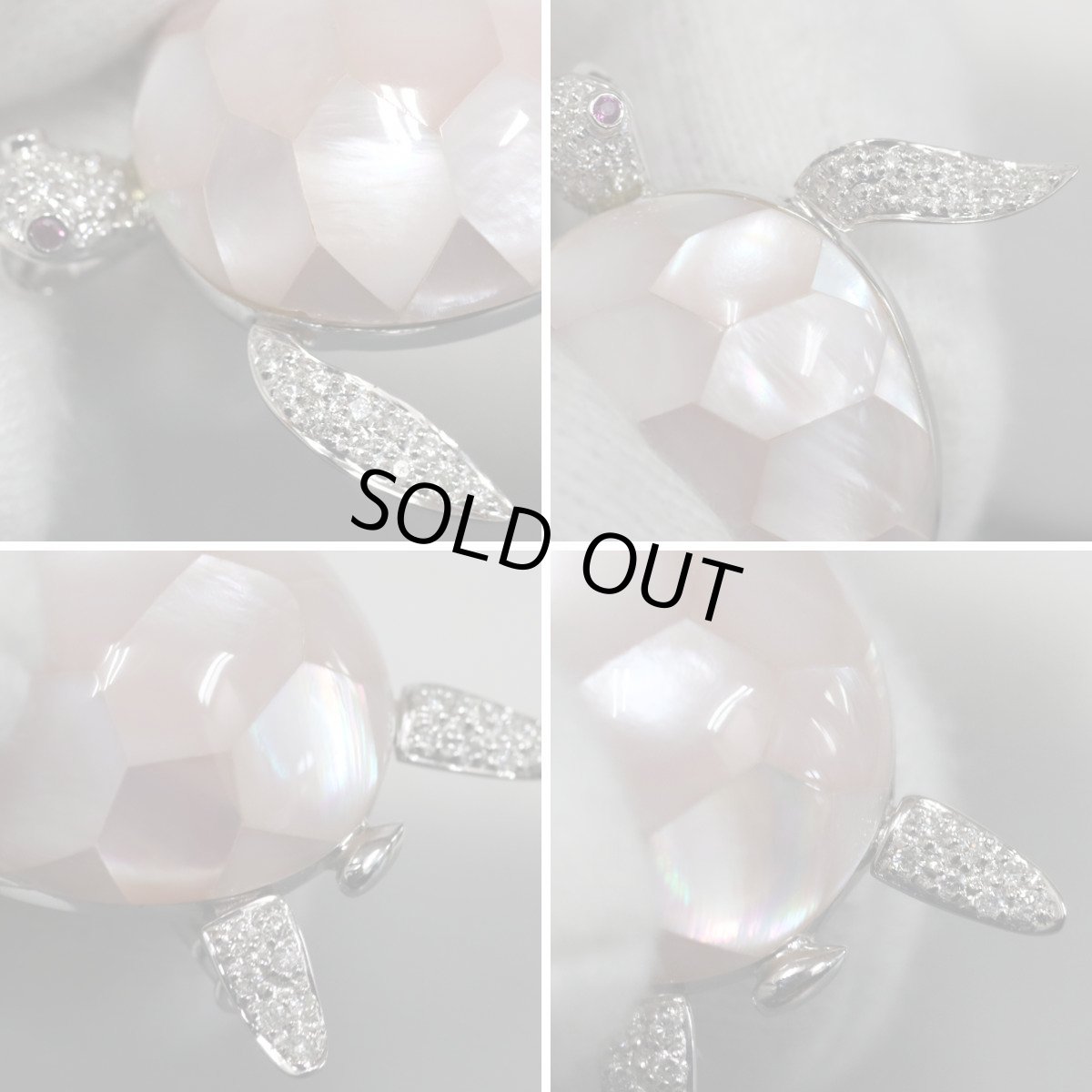 画像3: K18WGペンダントトップ/ブローチ 海亀モチーフ シェル25.75 R0.03 D0.25 9.1g (3)