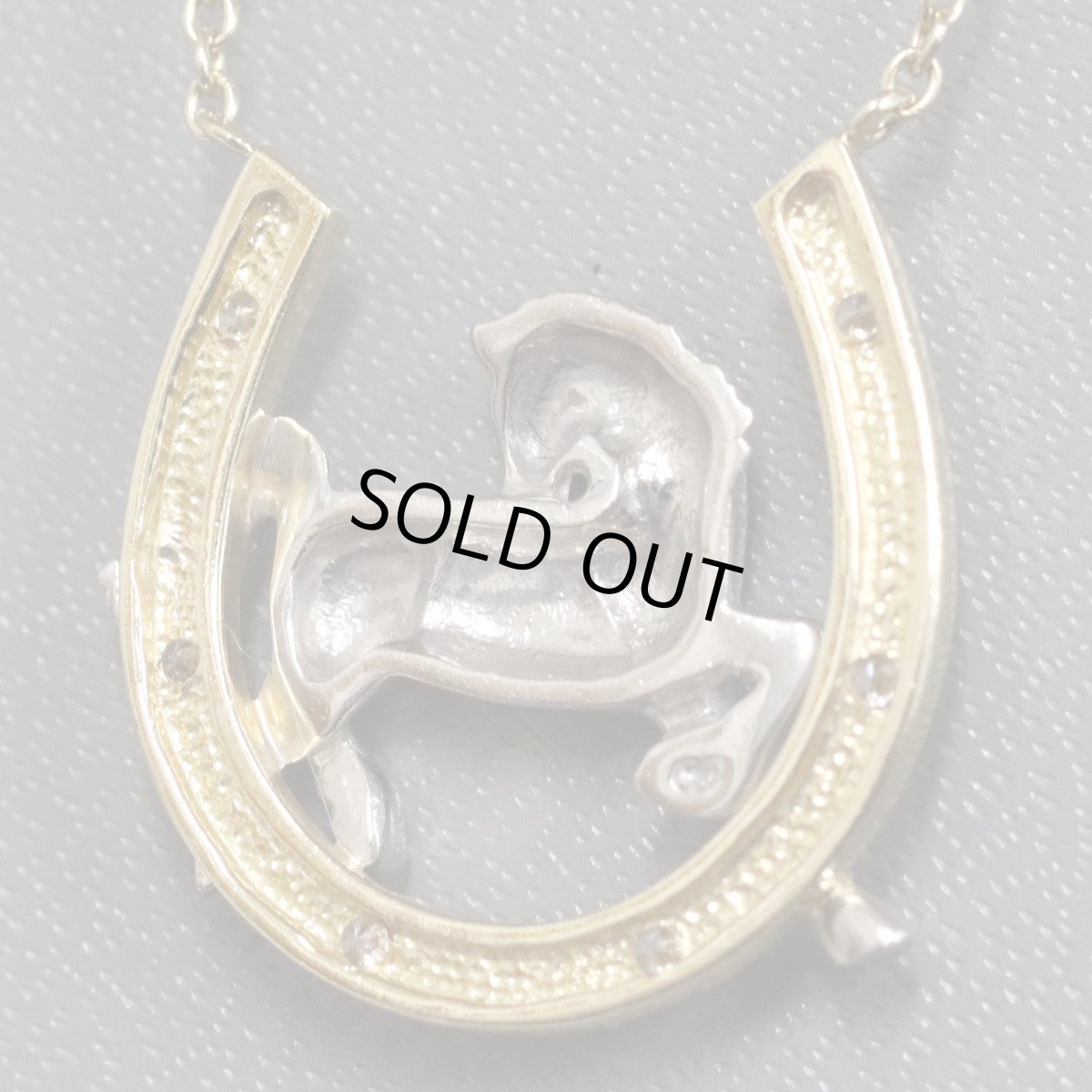 画像5: K18/Pt900ダイヤモンドネックレス 馬 馬蹄 D0.08 7.4g (5)