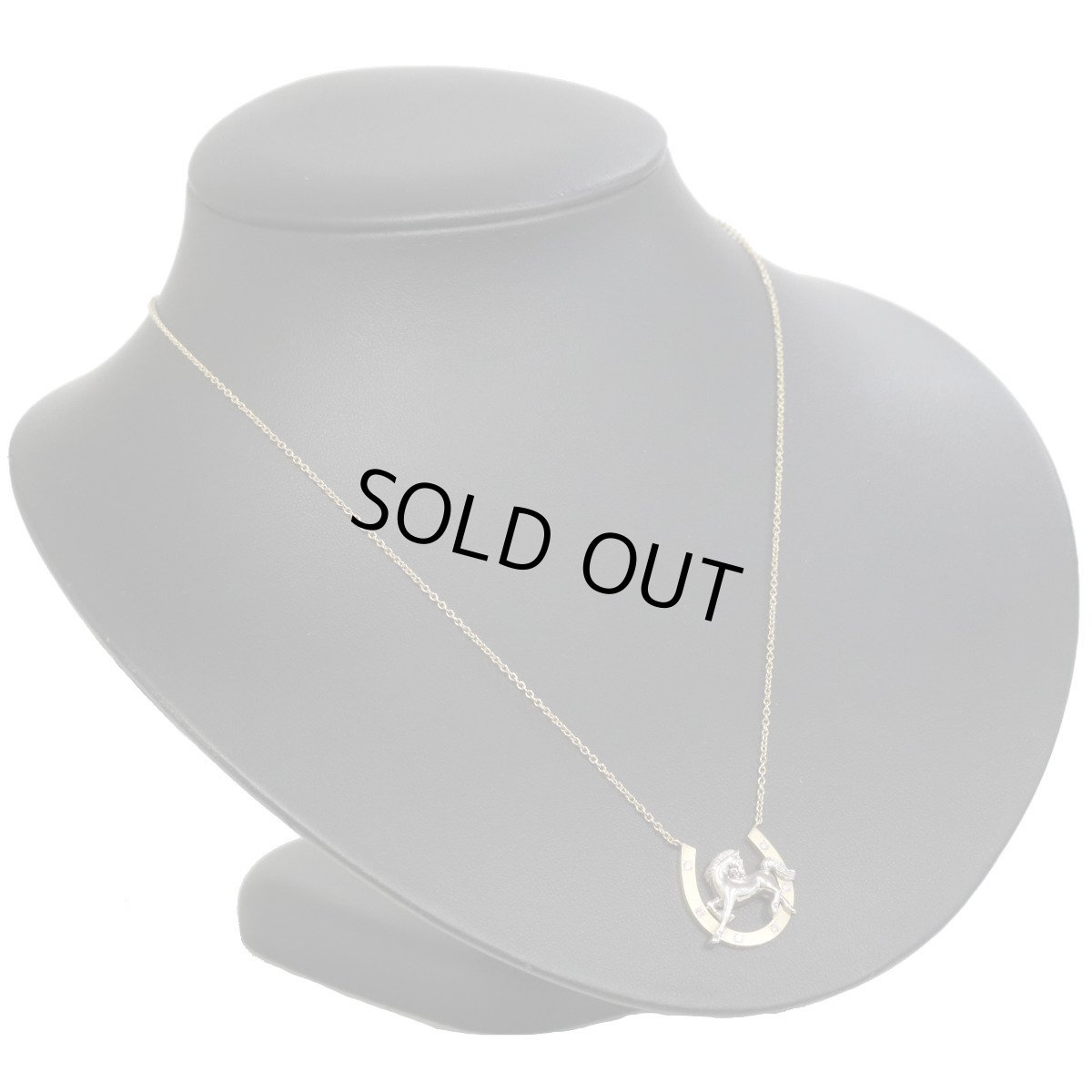 画像6: K18/Pt900ダイヤモンドネックレス 馬 馬蹄 D0.08 7.4g (6)