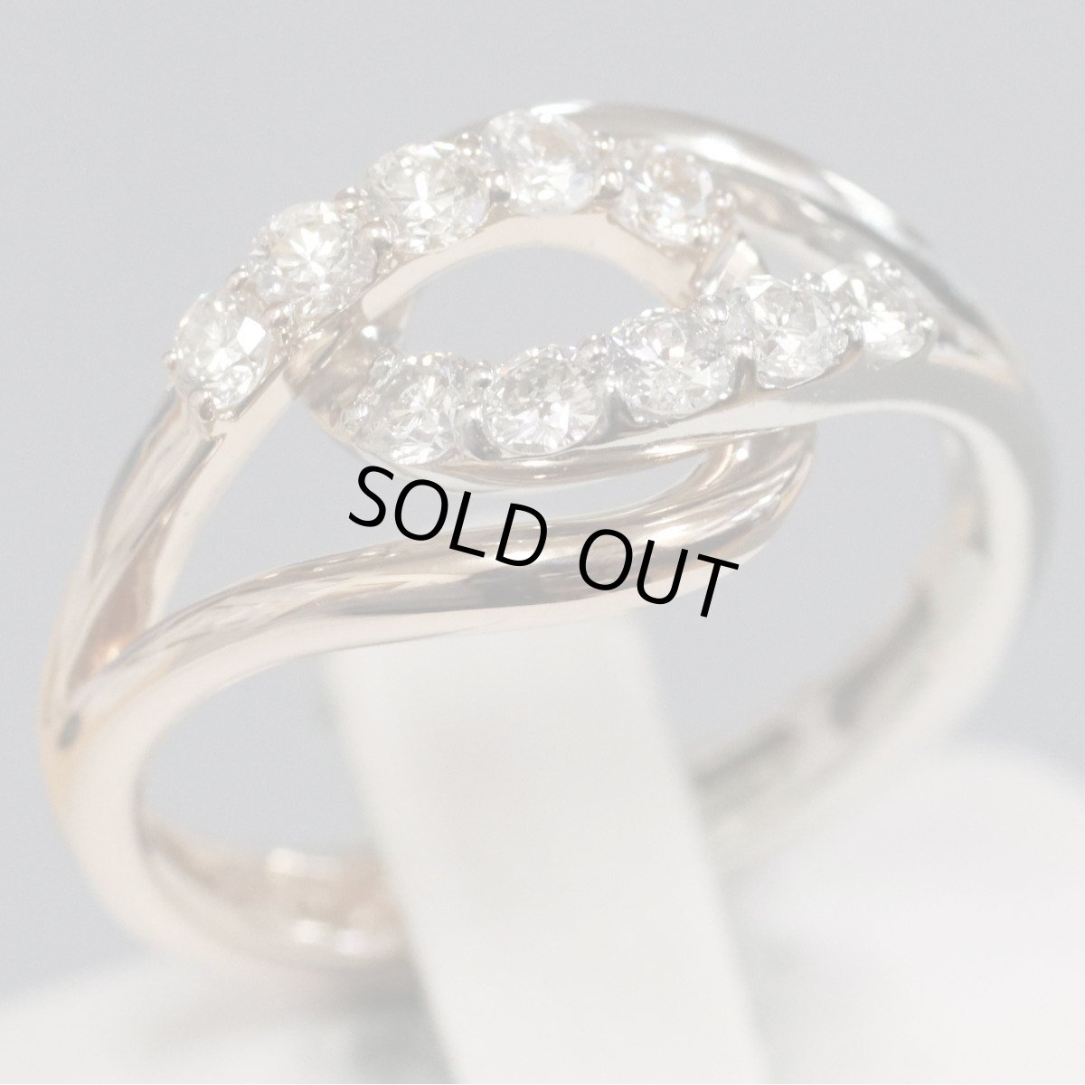 画像1: K18PG/Pt900ダイヤモンドリング D0.53 6.4g #11-12 開閉式 (1)