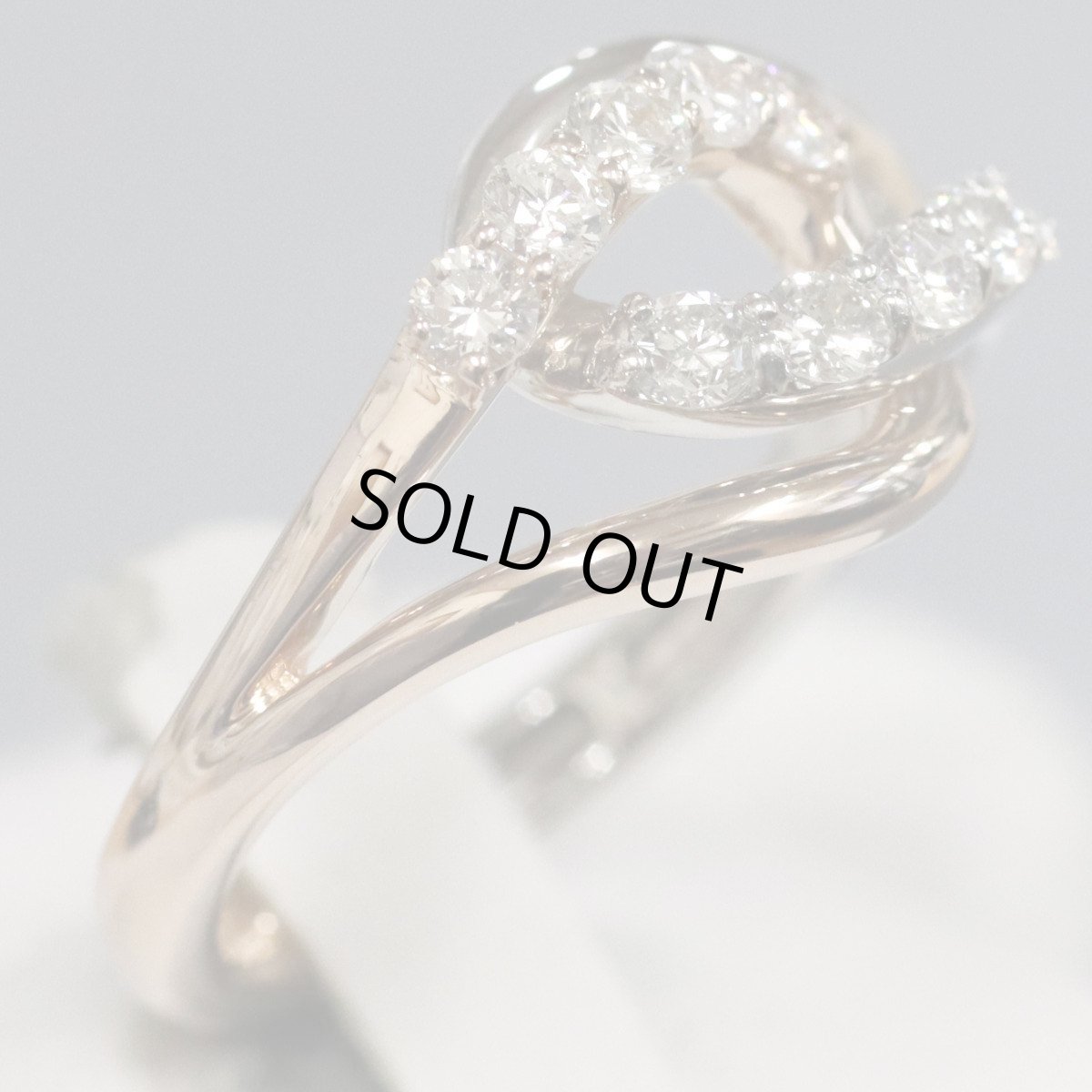 画像2: K18PG/Pt900ダイヤモンドリング D0.53 6.4g #11-12 開閉式 (2)