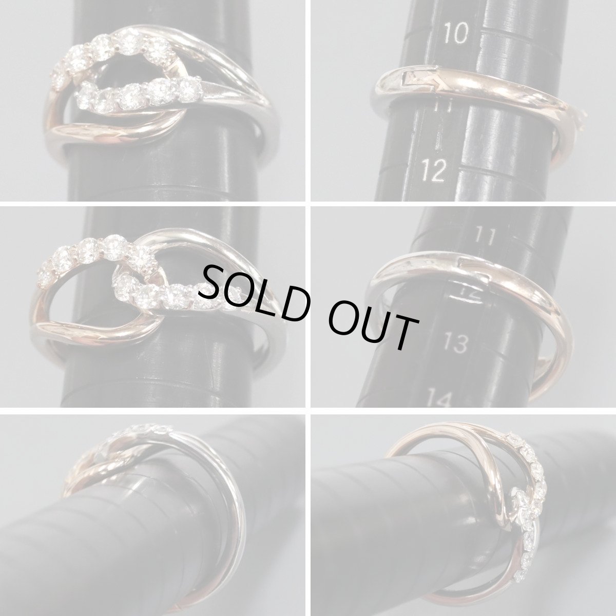 画像8: K18PG/Pt900ダイヤモンドリング D0.53 6.4g #11-12 開閉式 (8)