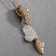 画像3: K18PG/WGダイヤモンドペンダント ハートモチーフ D1.00 3.7g (3)