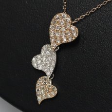 画像7: K18PG/WGダイヤモンドペンダント ハートモチーフ D1.00 3.7g (7)