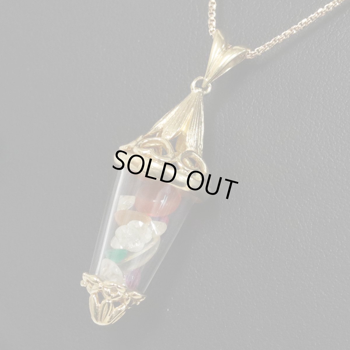 画像8: K18マルチカラーストーンペンダントトップ ランタンモチーフ マルチ1.60 D1.00 4.8g (8)