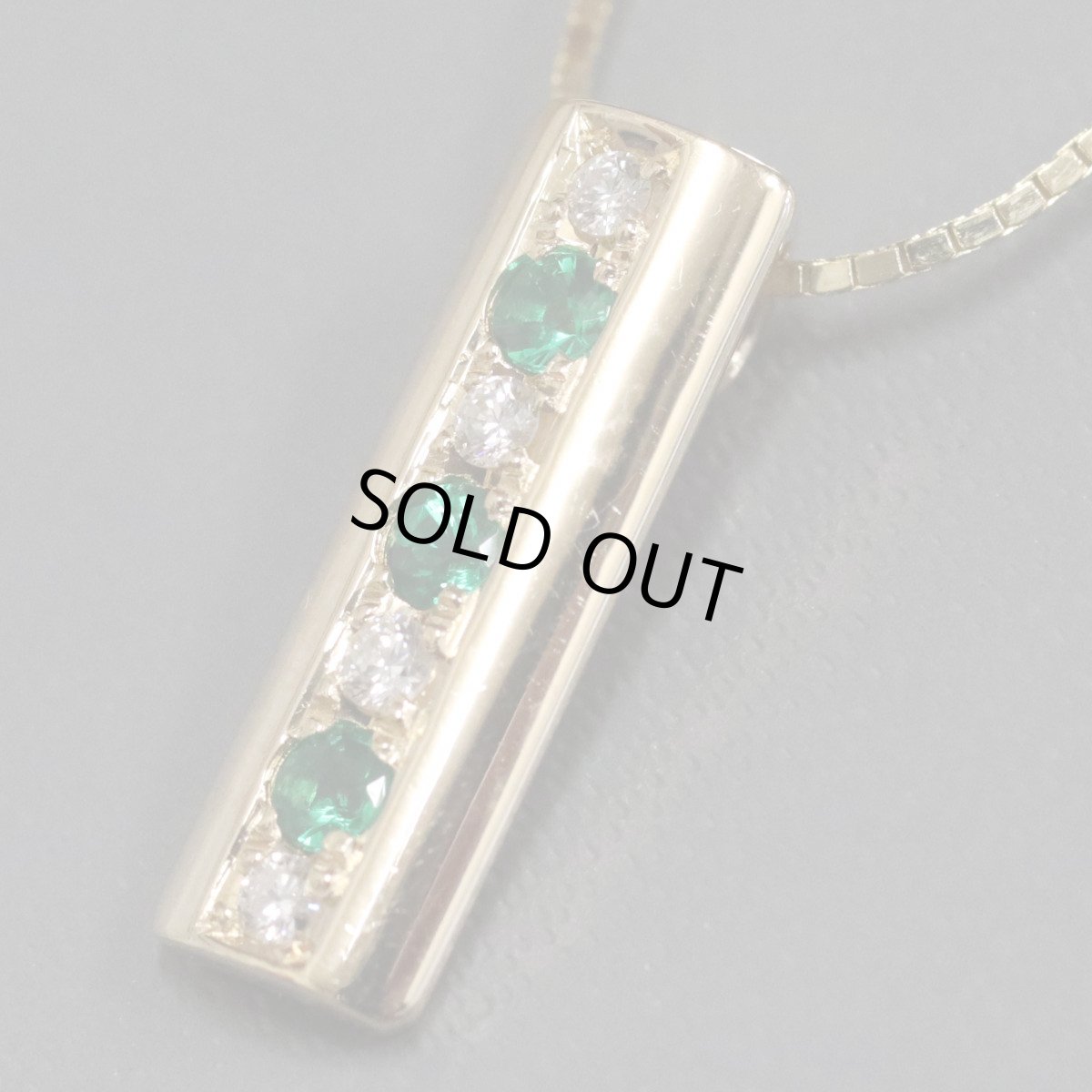 画像2: 750/K18エメラルドダイヤモンドペンダント E0.14 D0.08 4.4g ソーティング (2)