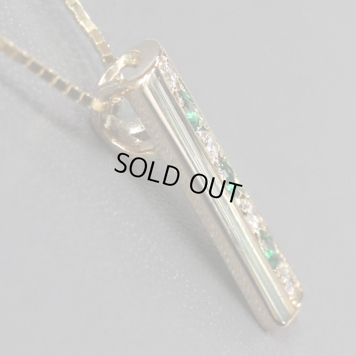 画像3: 750/K18エメラルドダイヤモンドペンダント E0.14 D0.08 4.4g ソーティング (3)