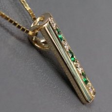 画像3: 750/K18エメラルドダイヤモンドペンダント E0.14 D0.08 4.4g ソーティング (3)