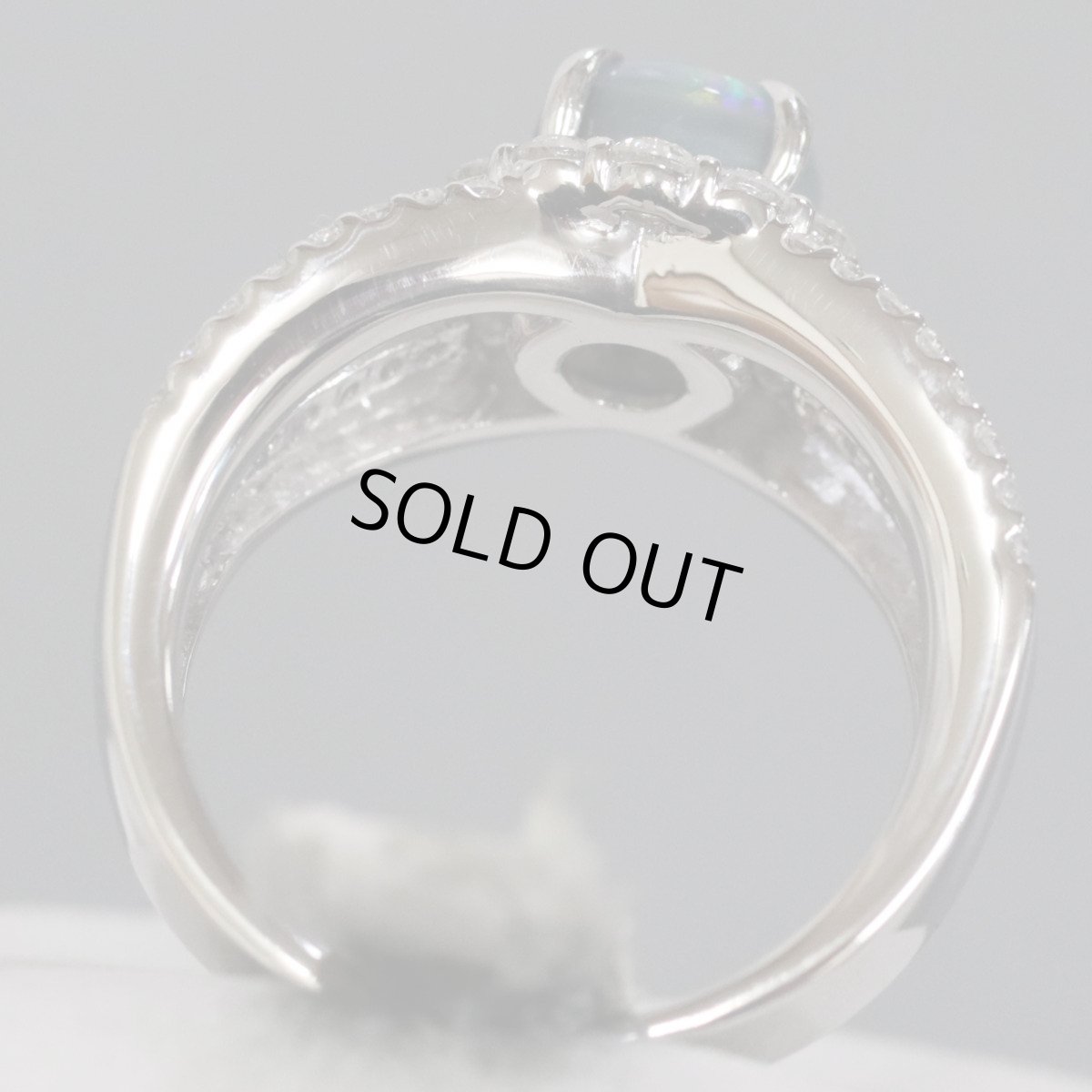 画像5: Pt900ブラックオパールダイヤモンドリング BkO0.98 D0.65 8.5g #8 (5)