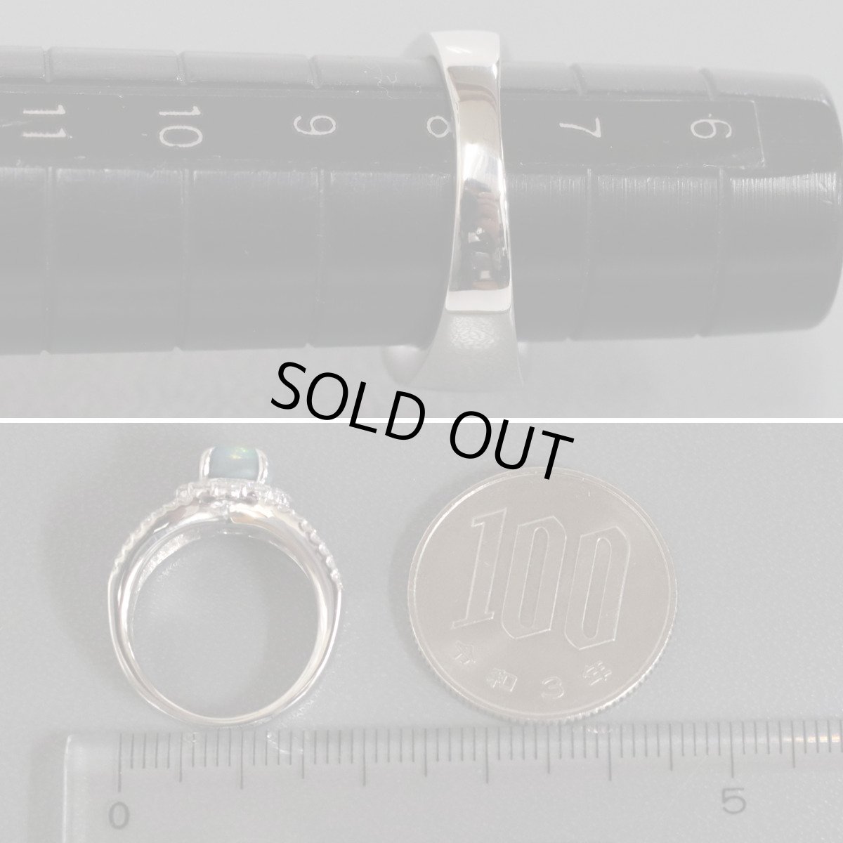 画像8: Pt900ブラックオパールダイヤモンドリング BkO0.98 D0.65 8.5g #8 (8)