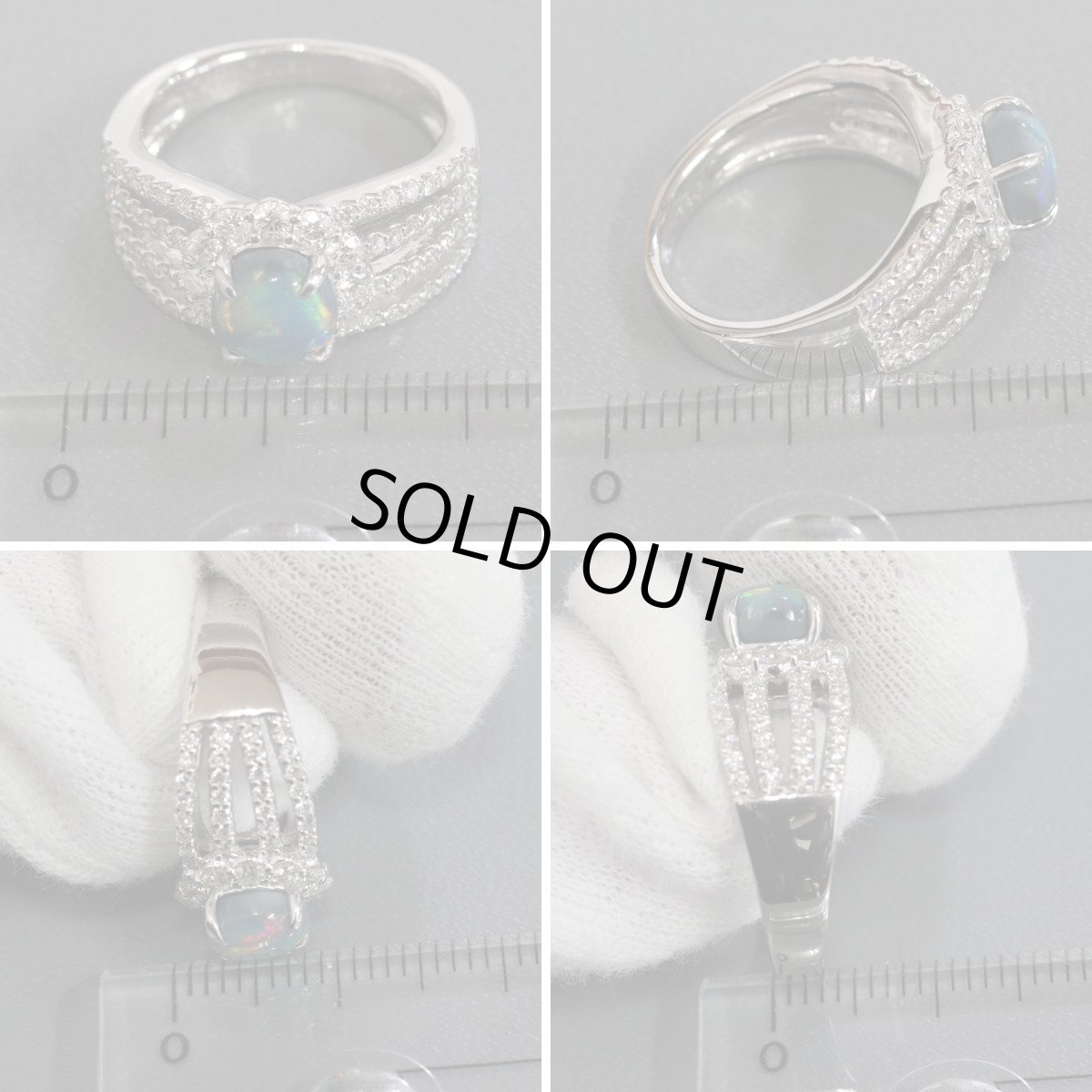 画像9: Pt900ブラックオパールダイヤモンドリング BkO0.98 D0.65 8.5g #8 (9)