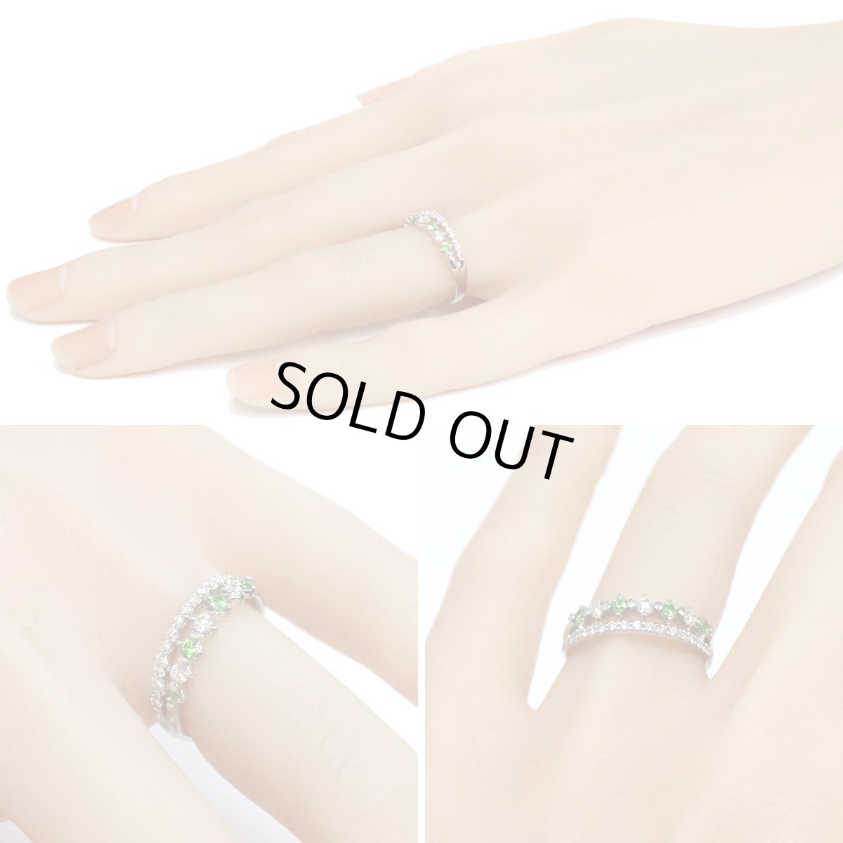 画像10: Pt900デマントイドガーネットダイヤモンドリング G0.180 D0.25 3.5g #13 (10)