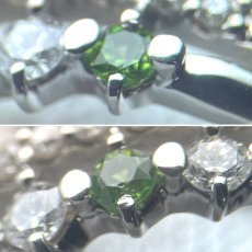 画像5: Pt900デマントイドガーネットダイヤモンドリング G0.180 D0.25 3.5g #13 (5)
