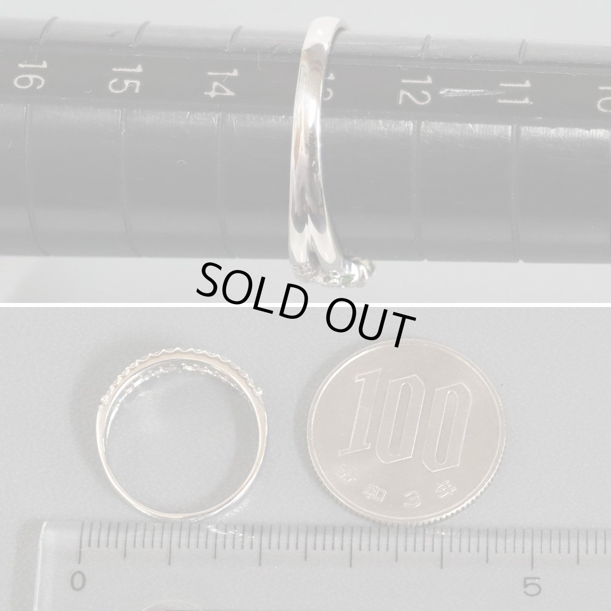 画像8: Pt900デマントイドガーネットダイヤモンドリング G0.180 D0.25 3.5g #13 (8)