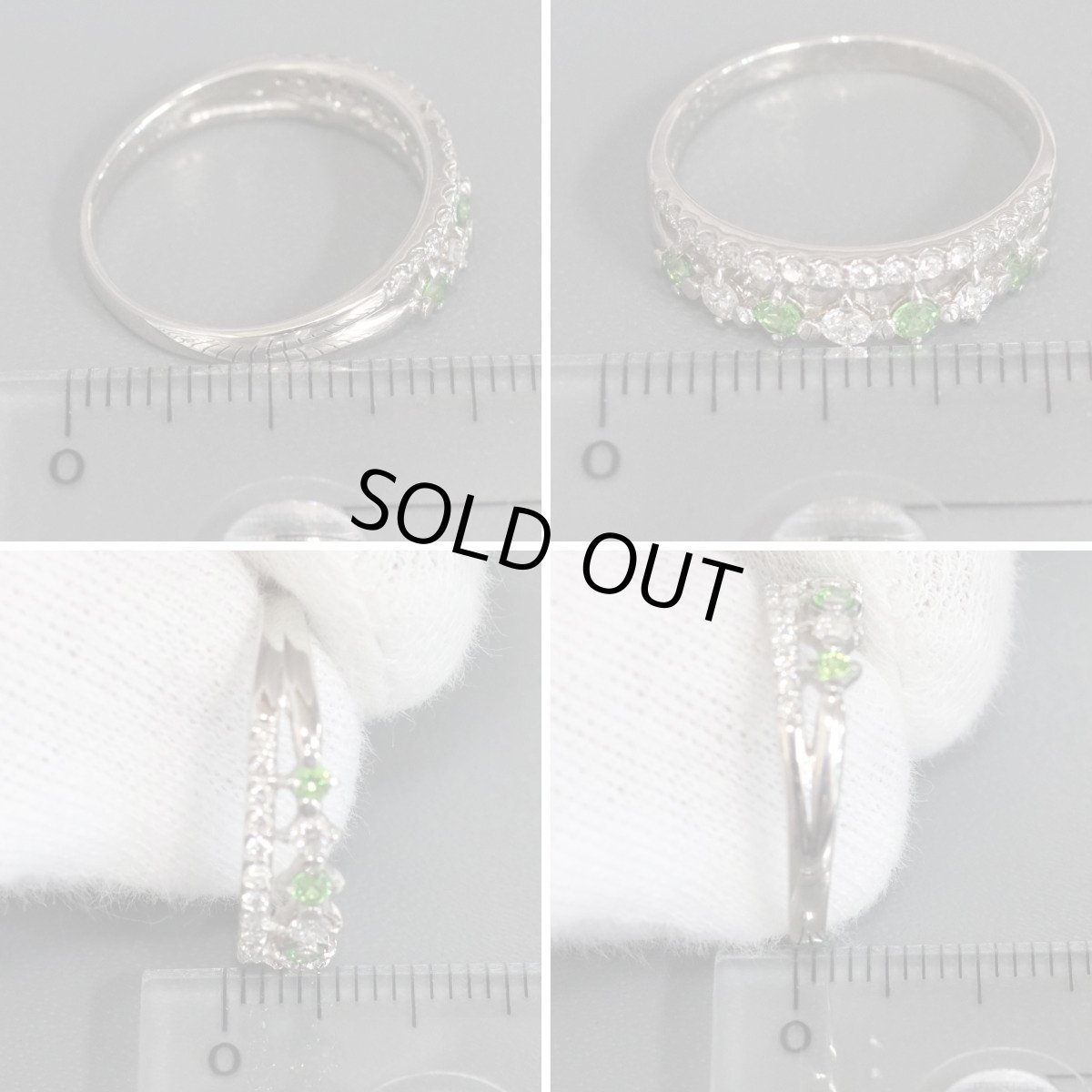 画像9: Pt900デマントイドガーネットダイヤモンドリング G0.180 D0.25 3.5g #13 (9)