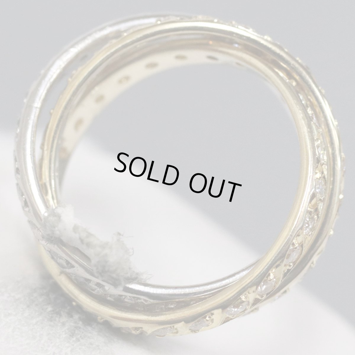 画像5: K18/Pt900ダイヤモンドリング 3連 D1.44 8.9g #9.5or#13 (5)