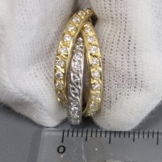 画像9: K18/Pt900ダイヤモンドリング 3連 D1.44 8.9g #9.5or#13 (9)