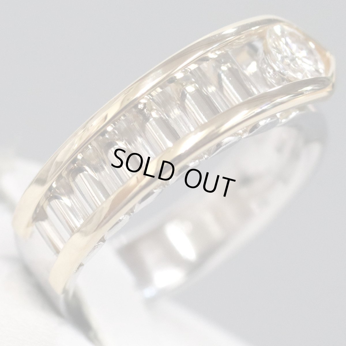 画像2: Pt900/K18ダイヤモンドリング D0.30 9.1g #12 プラチナ イエローゴールド コンビ (2)