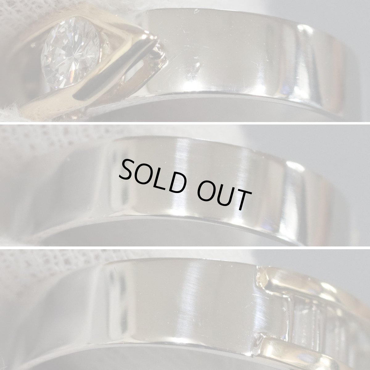 画像7: Pt900/K18ダイヤモンドリング D0.30 9.1g #12 プラチナ イエローゴールド コンビ (7)