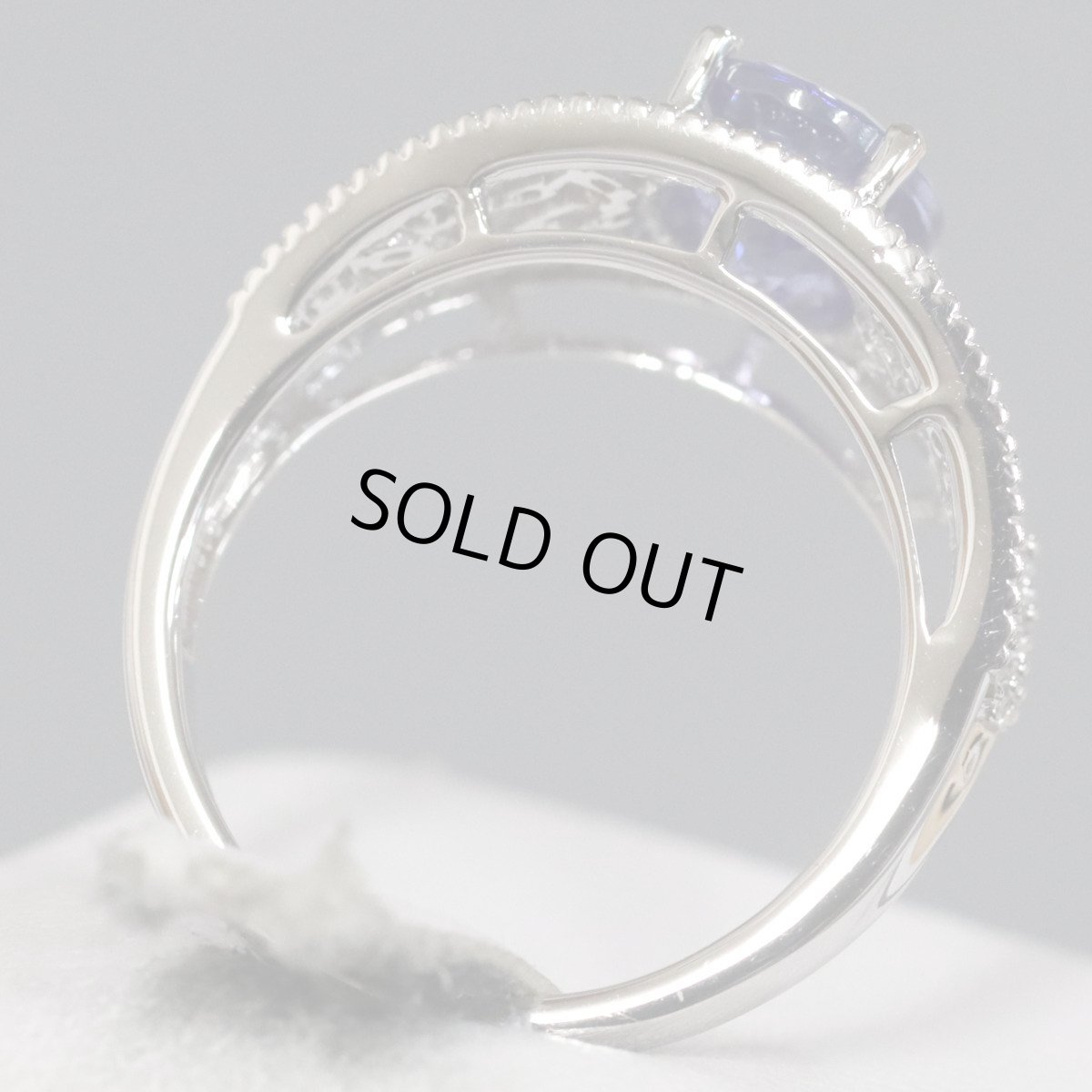 画像5: K18WGタンザナイトダイヤモンドリング TZ2.00 D0.20 4.6g #14 (5)