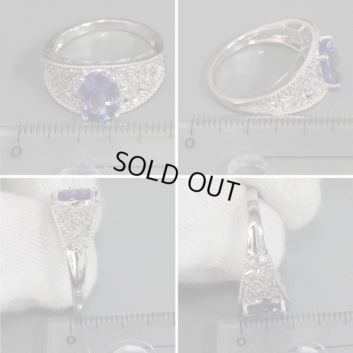 画像9: K18WGタンザナイトダイヤモンドリング TZ2.00 D0.20 4.6g #14 (9)