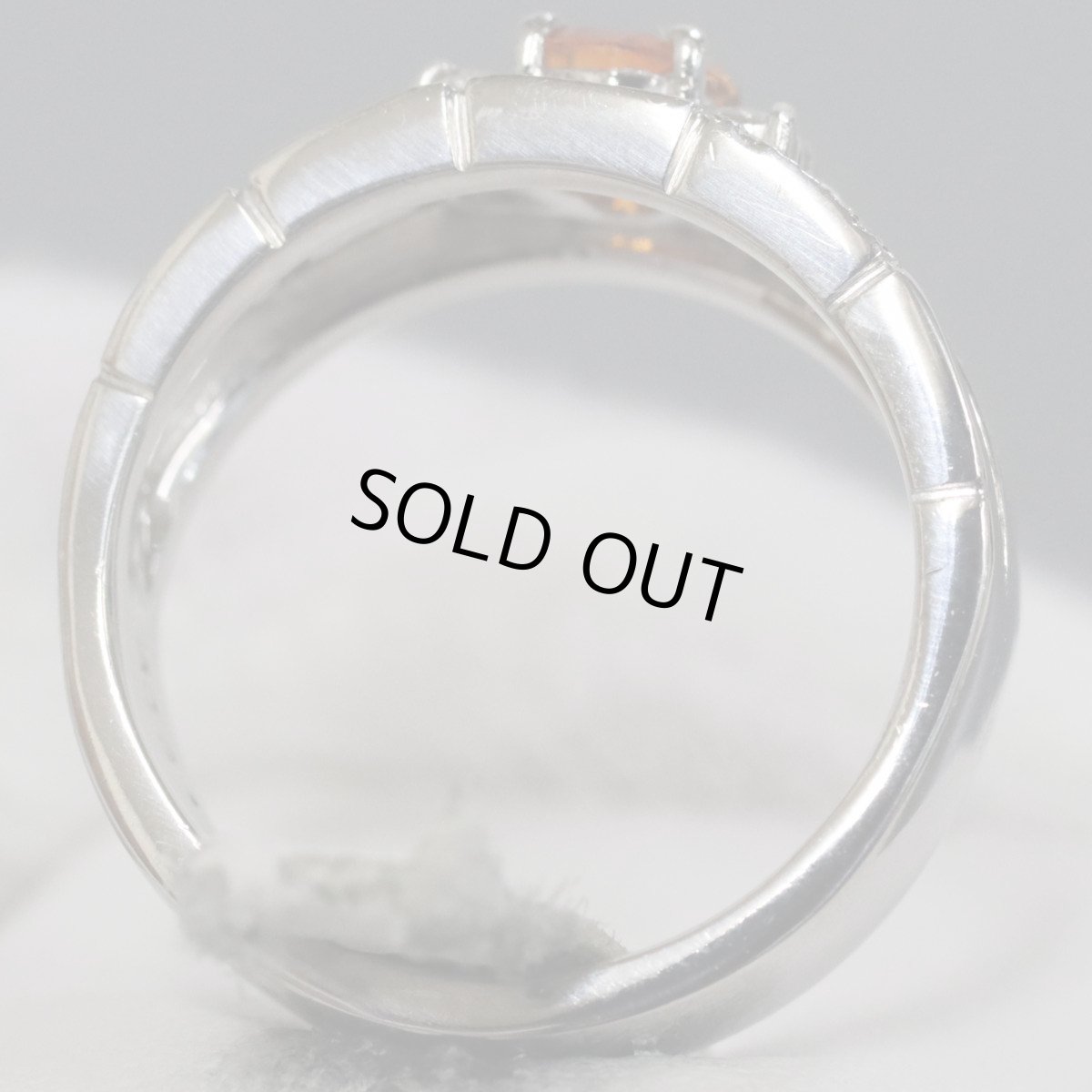 画像5: Pt900オレンジサファイアダイヤモンドリング S0.682 D0.31 9.2g #10.5 ソーティング (5)