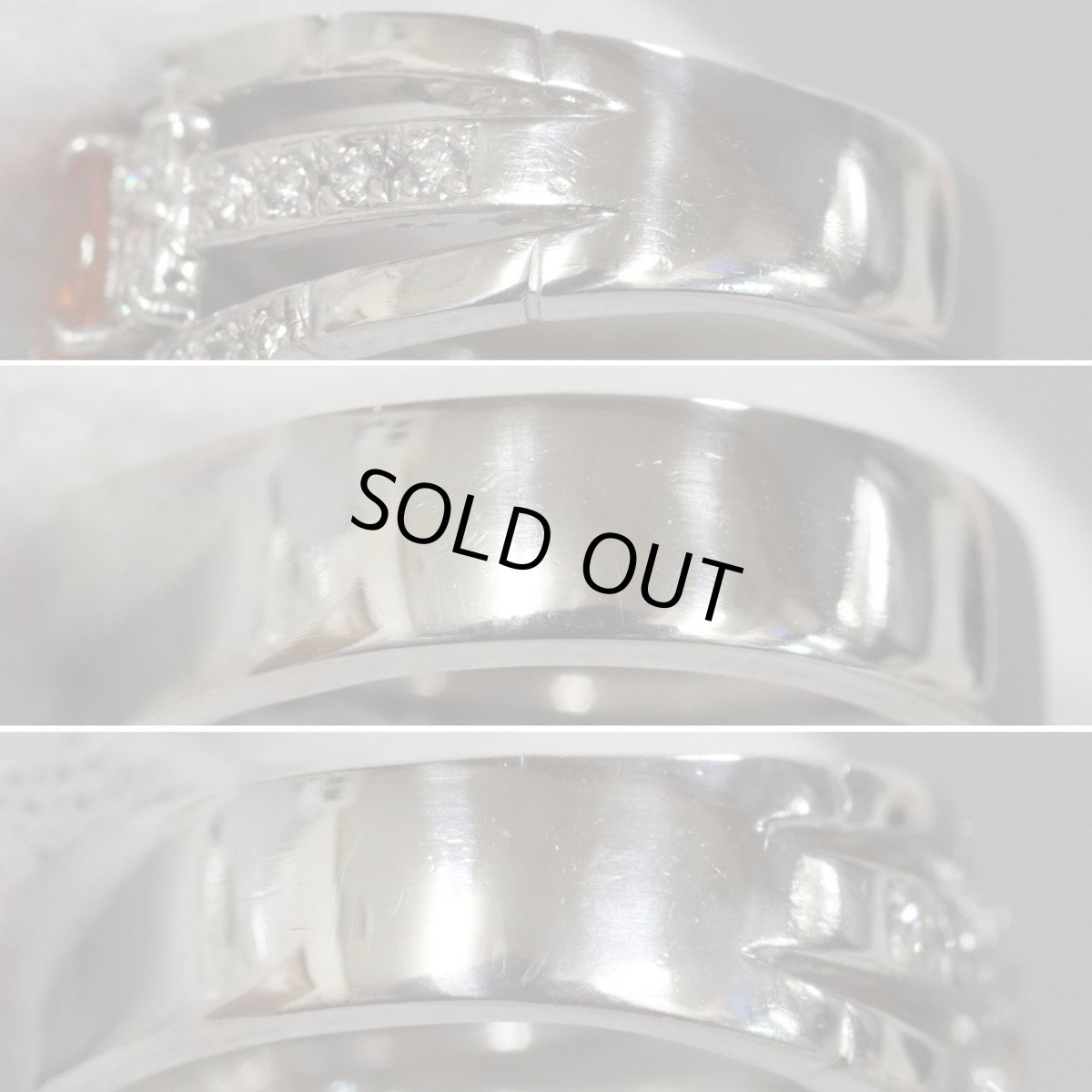 画像6: Pt900オレンジサファイアダイヤモンドリング S0.682 D0.31 9.2g #10.5 ソーティング (6)