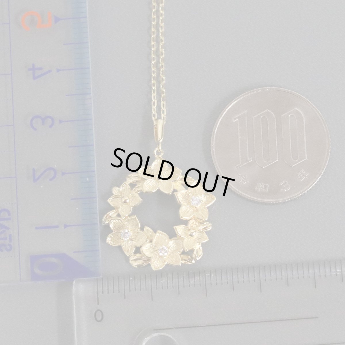 画像10: ミキモト K18YGダイヤモンドペンダント フラワーモチーフ D0.09 5.2g (10)