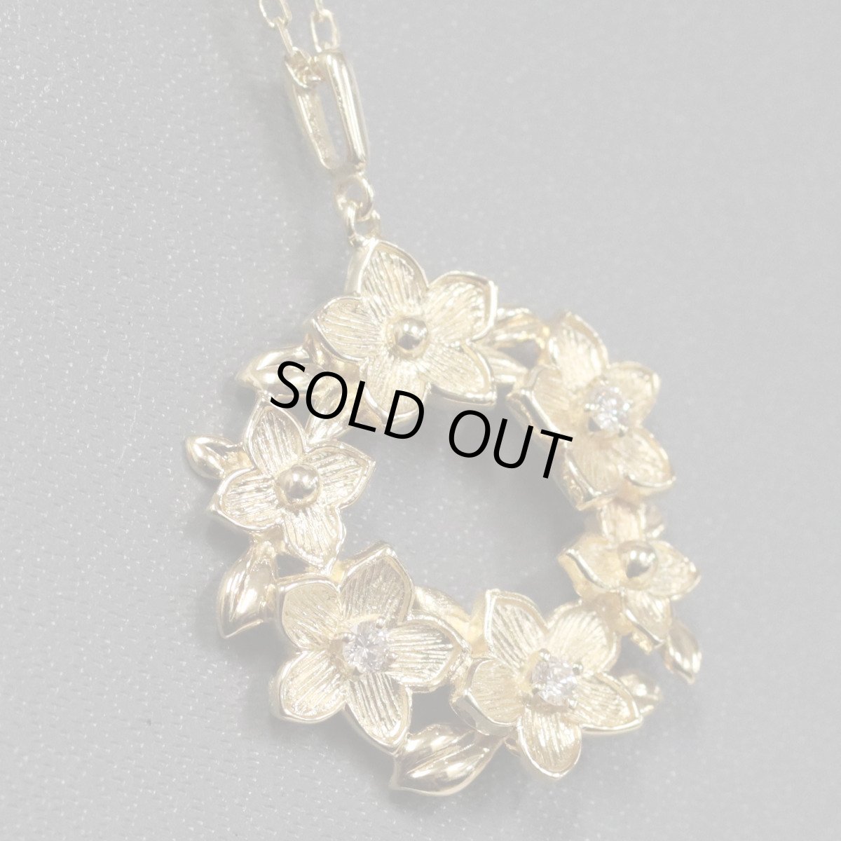 画像2: ミキモト K18YGダイヤモンドペンダント フラワーモチーフ D0.09 5.2g (2)