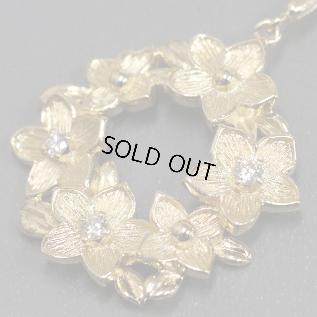 画像3: ミキモト K18YGダイヤモンドペンダント フラワーモチーフ D0.09 5.2g (3)