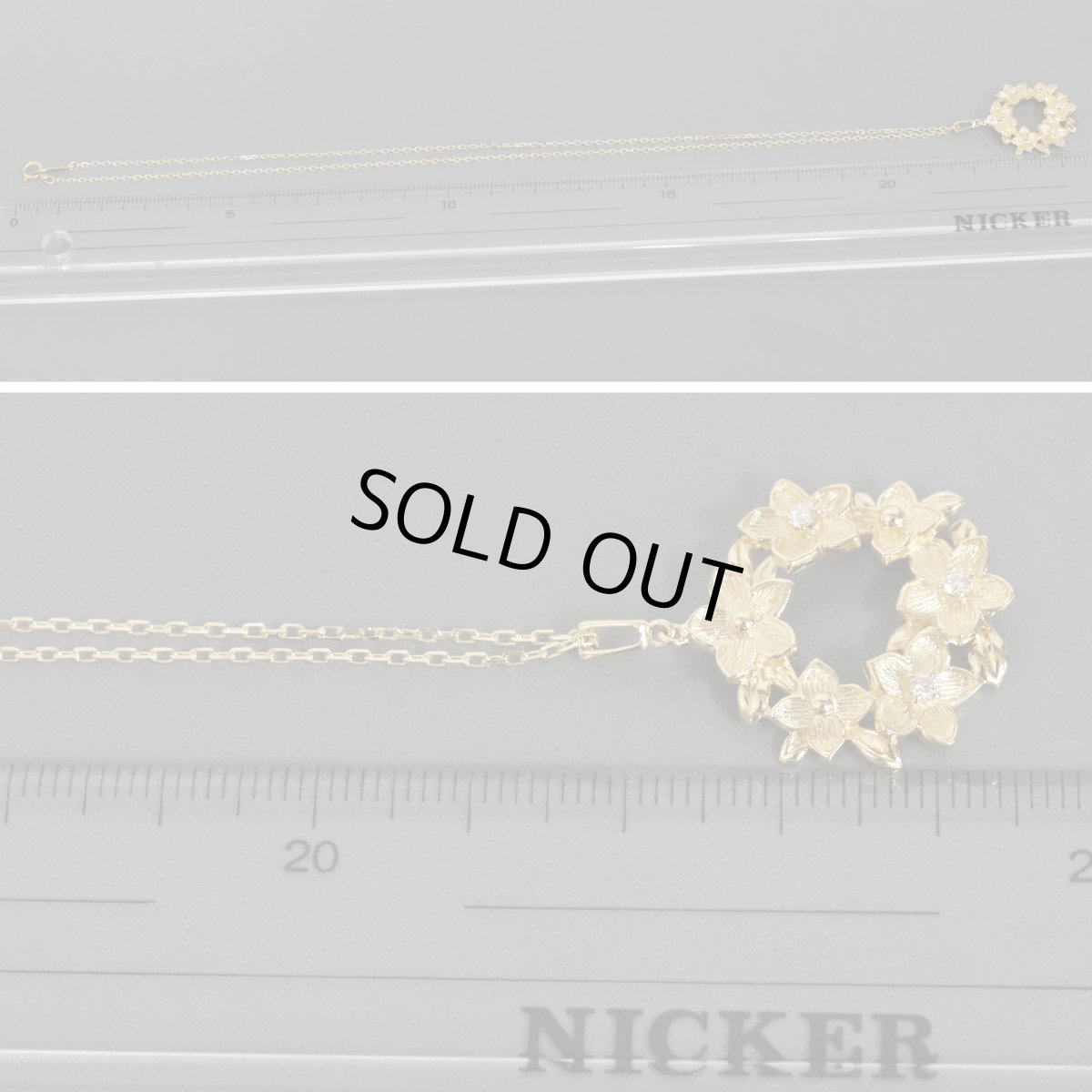 画像9: ミキモト K18YGダイヤモンドペンダント フラワーモチーフ D0.09 5.2g (9)