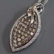 画像2: 750ダイヤモンドペンダント リーフモチーフ D0.95 5.9g (2)