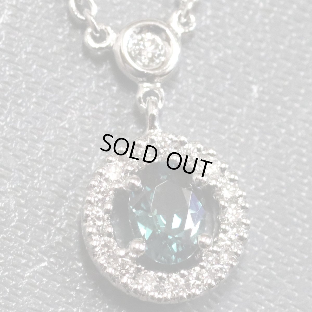 画像1: 750アレキサンドライトダイヤモンドネックレス A0.25 D0.19 3.7g (1)