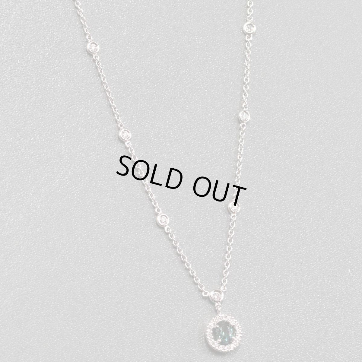 画像2: 750アレキサンドライトダイヤモンドネックレス A0.25 D0.19 3.7g (2)