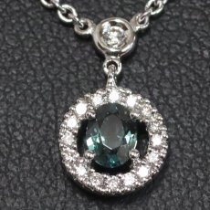 画像7: 750アレキサンドライトダイヤモンドネックレス A0.25 D0.19 3.7g (7)