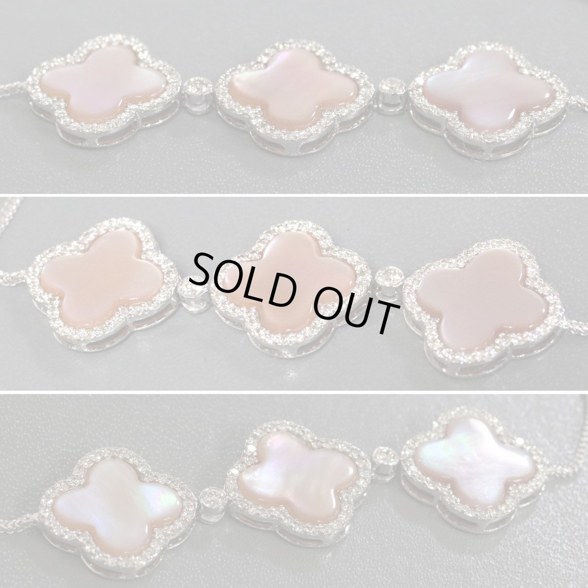 画像2: 18K/750ダイヤモンドシェルブレスレット フラワーモチーフ D0.87 9.8g (2)